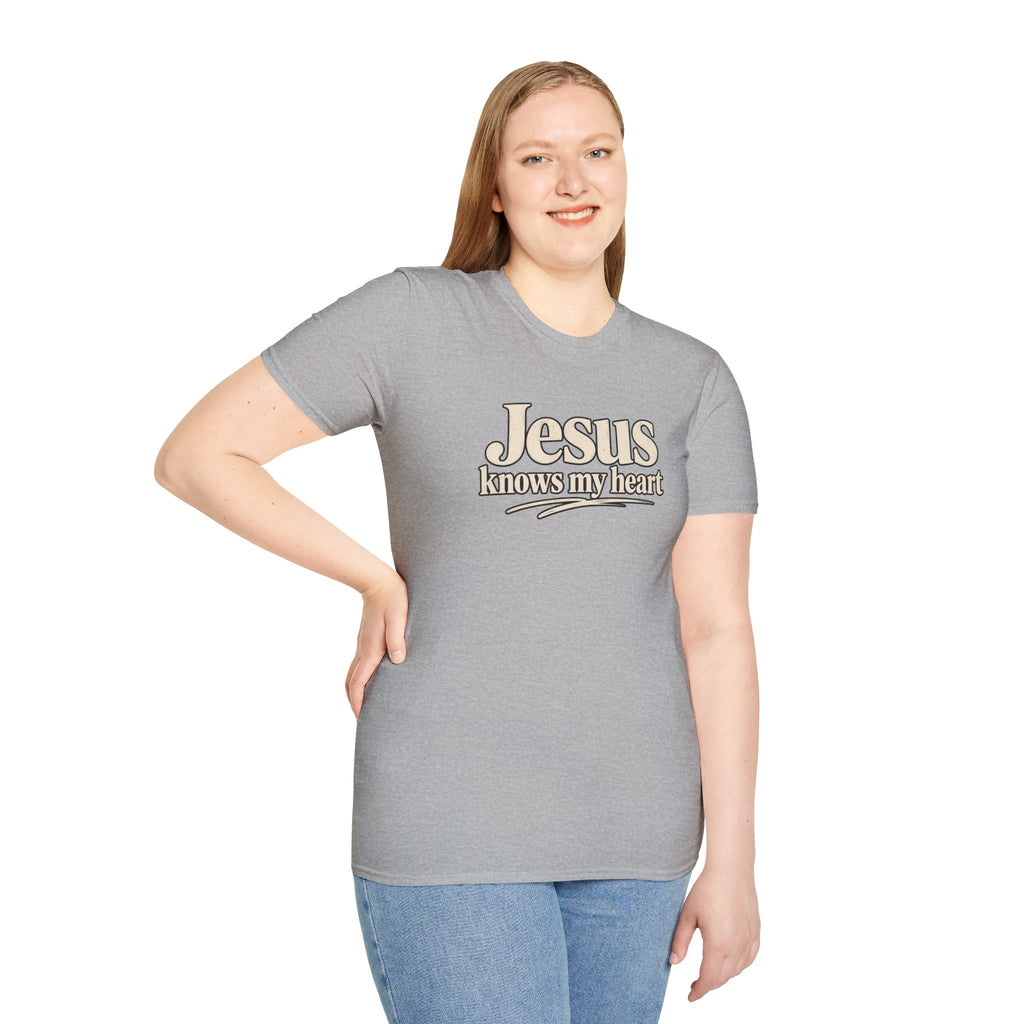 Jesus Knows My Heart/Kingdom raised T-Shirt