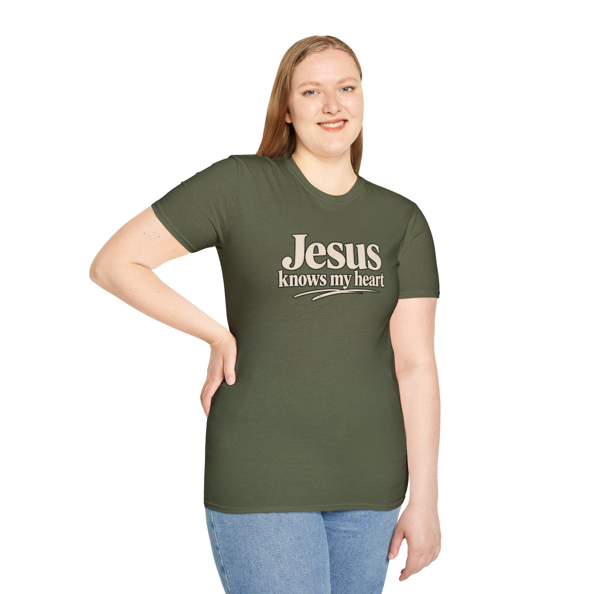 Jesus Knows My Heart/Kingdom raised T-Shirt