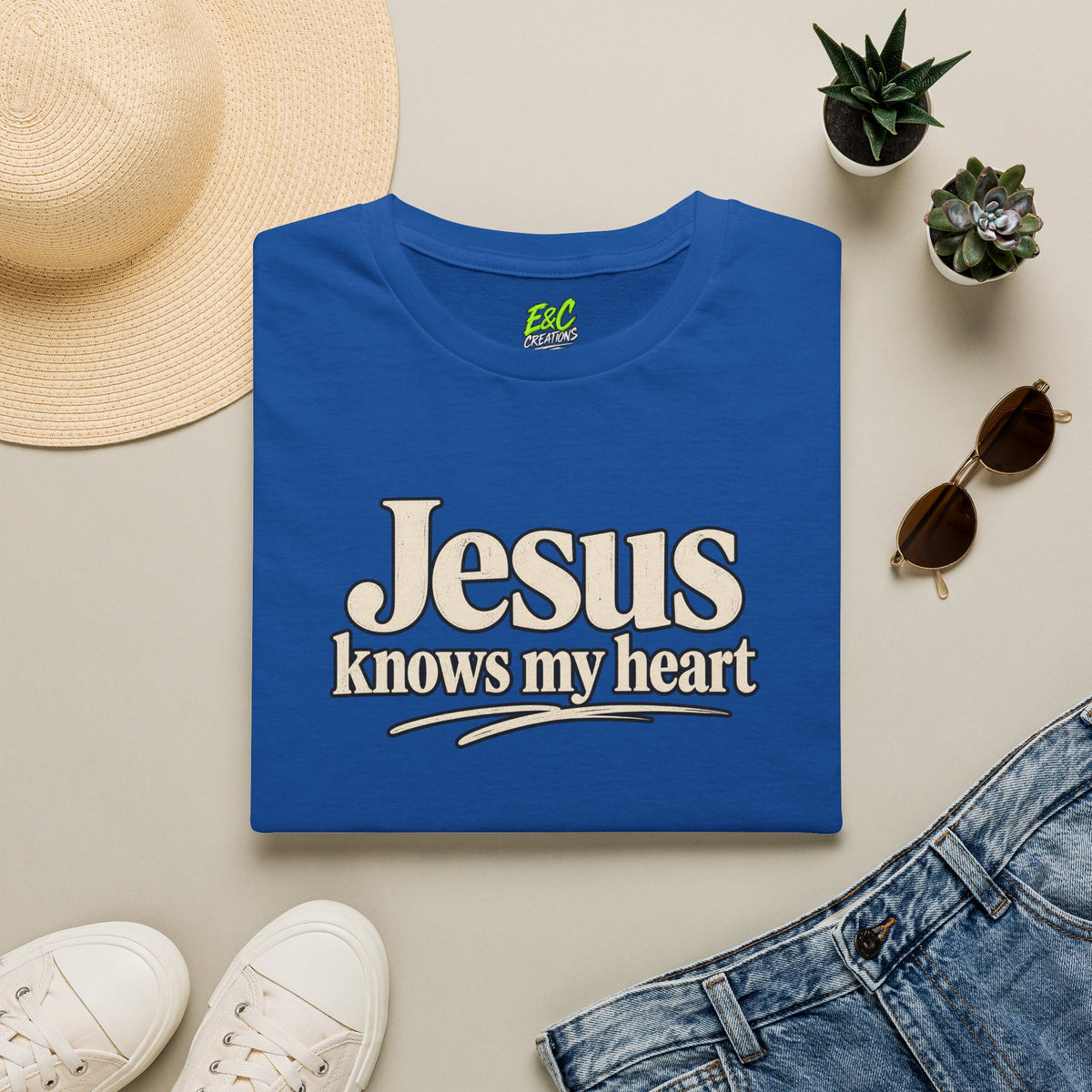 Jesus Knows My Heart/Kingdom raised T-Shirt
