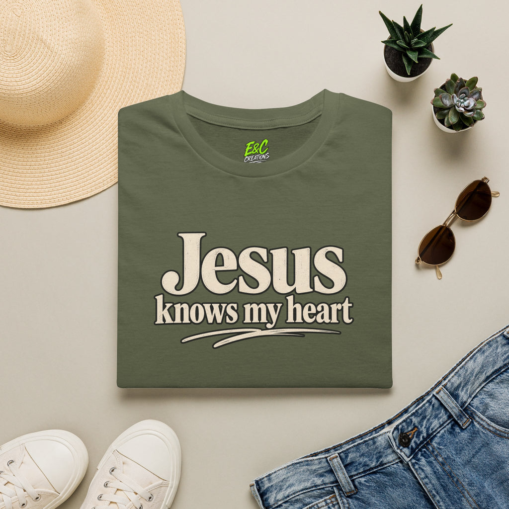 Jesus Knows My Heart/Kingdom raised T-Shirt