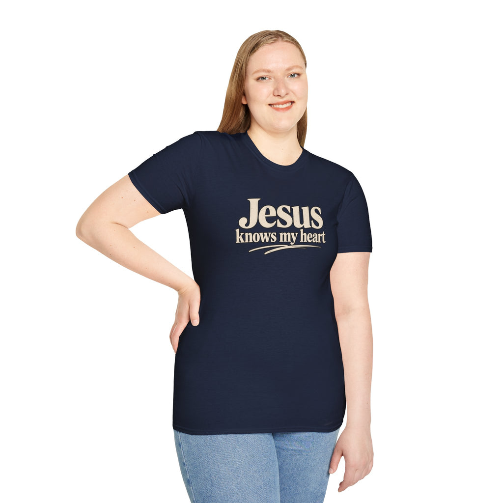 Jesus Knows My Heart/Kingdom raised T-Shirt