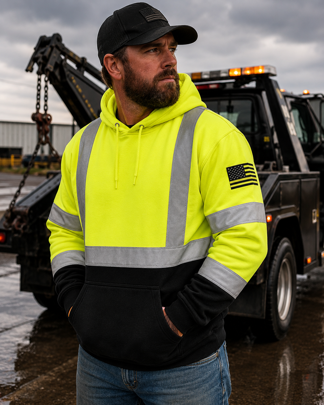 Hi-Vis ANSI Class 3 Safety Hoodie (Orange and Yellow)