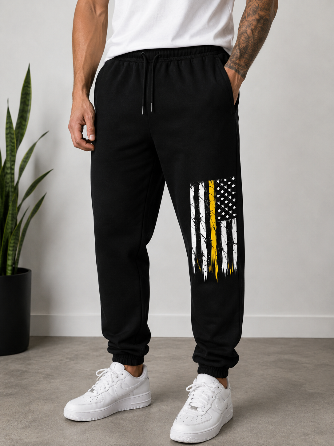 Thin Yellow Line American Flag Joggers