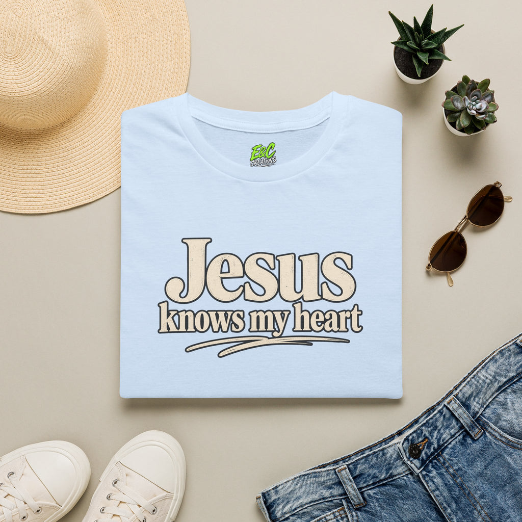 Jesus Knows My Heart/Kingdom raised T-Shirt