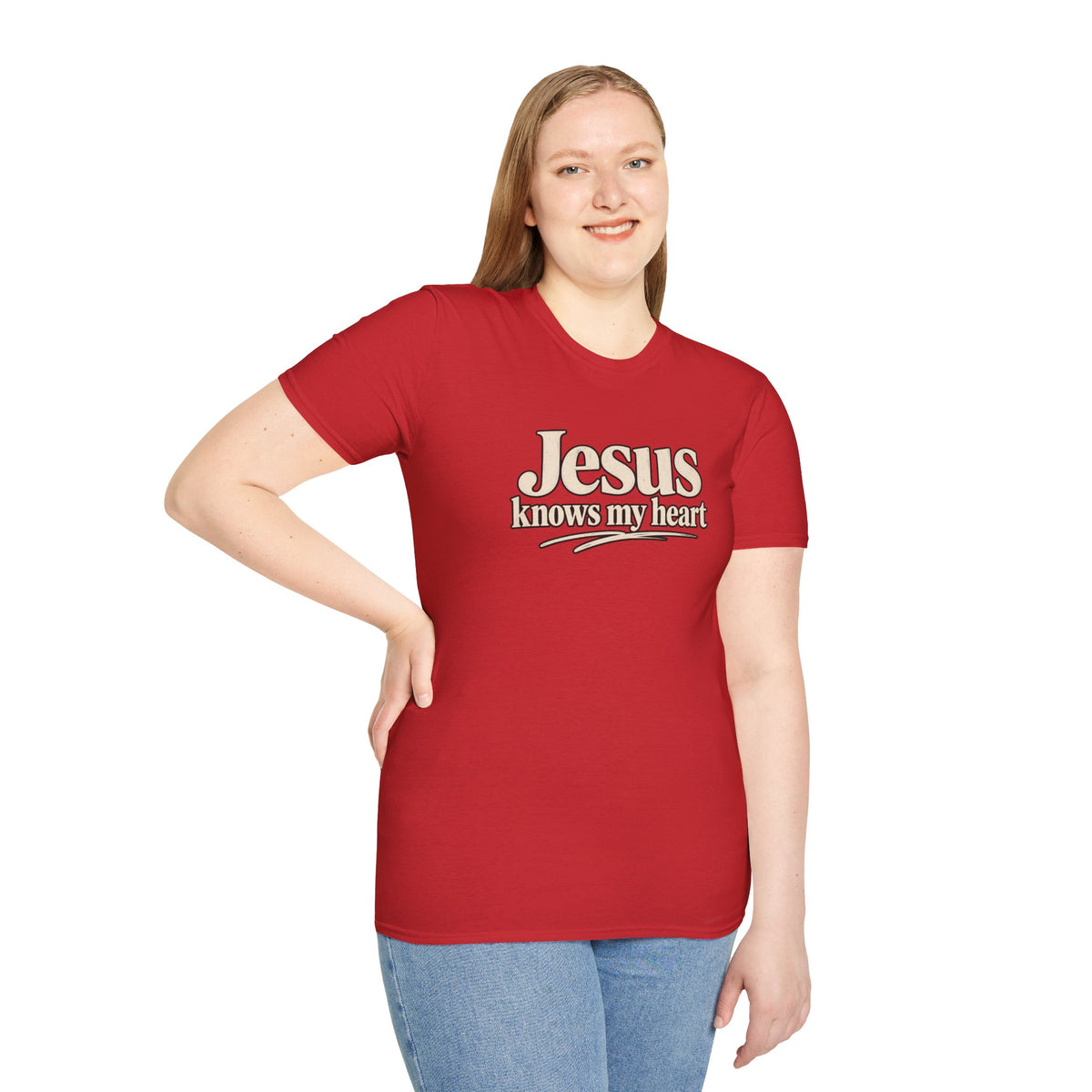 Jesus Knows My Heart/Kingdom raised T-Shirt
