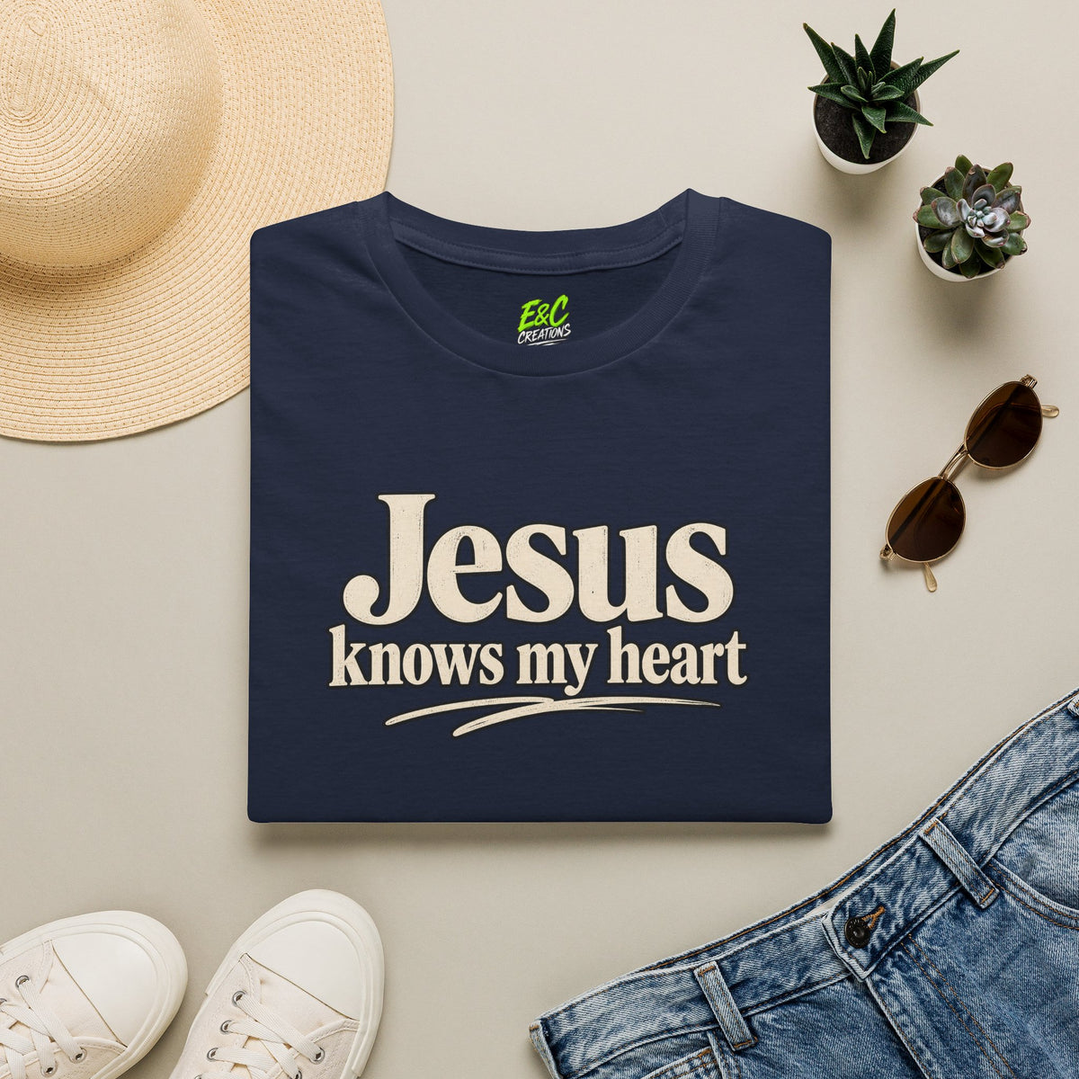 Jesus Knows My Heart/Kingdom raised T-Shirt