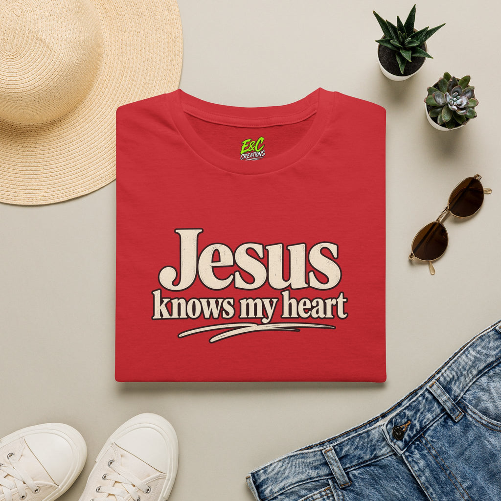 Jesus Knows My Heart/Kingdom raised T-Shirt