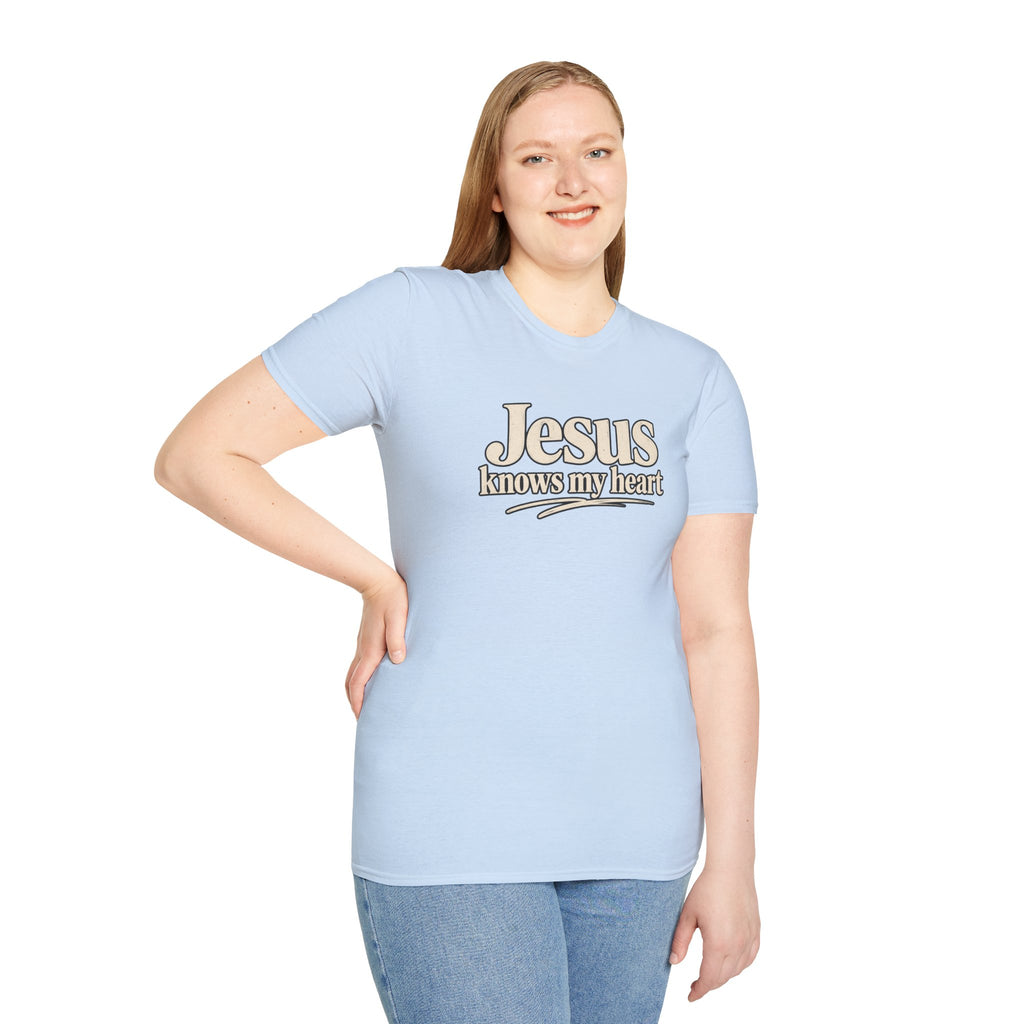 Jesus Knows My Heart/Kingdom raised T-Shirt